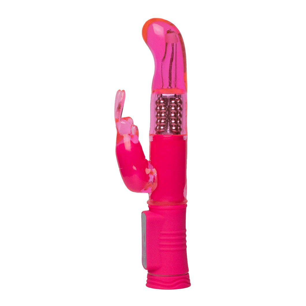 Vibrador multi orgásmico con perlas rotativas y estimulador de clítoris 4 velocidades, 8 funciones.  Silicona Impermeable.